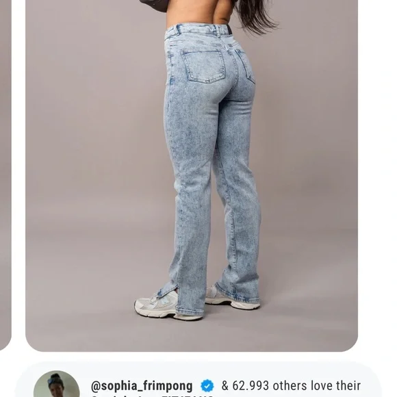 FITJEANS grey Straight Leg Jeans size Small authentic elastic denim designer - Picture 6 of 6